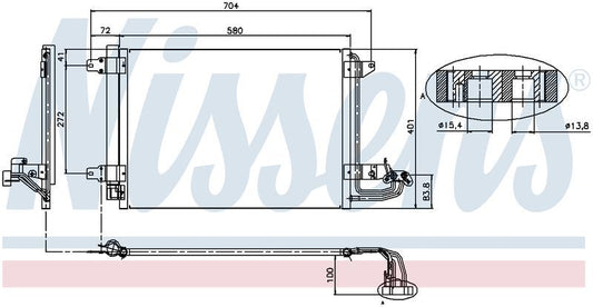 Nissens CONDENSER VW GOLF IV V & VI 04- AUDI A3, JETTA S3 TT EOS CADDY CN5442N