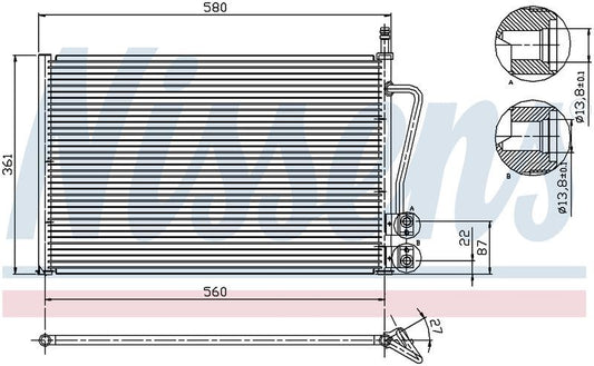 Nissens CONDENSER FORD FIESTA WP WQ 1.6L & 2.0L PET 01-08 CN5446N