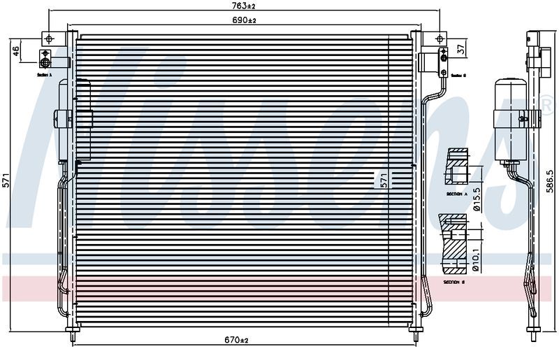 Nissens CONDENSER NISSAN PATHFINDER R51 05-13, NAVARA D40 12/05-4/15 CN5500N