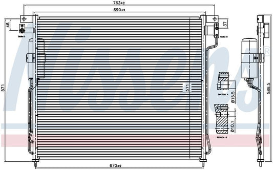 Nissens CONDENSER NISSAN PATHFINDER R51 05-13, NAVARA D40 12/05-4/15 CN5500N