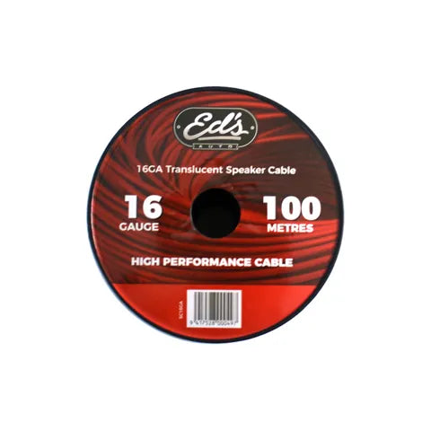 EDS EBS-16-100M 16 Gauge CCA Speaker Cable | Translucent Clear | 100 Metre Roll