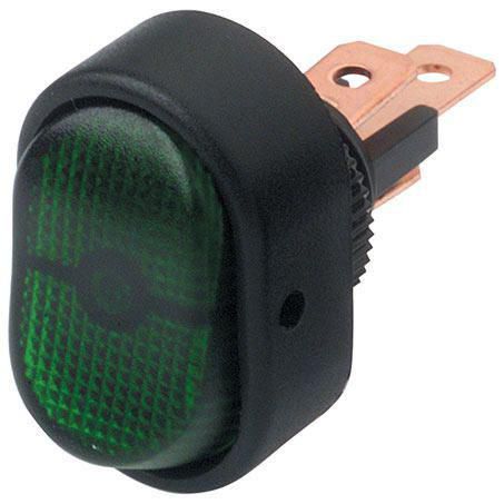 HELLA Rocker Switch On/Off SPST 12V Green Illuminated