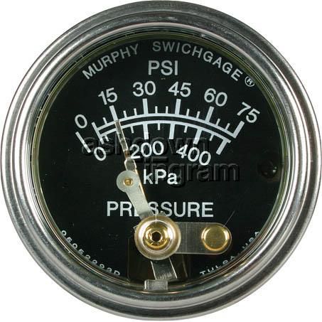 Murphy Pressure Gauge Mechanical (0 - 75 psi) 090520P75