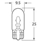 Hella Wedge W2.1x9.5d Xenon Globe 12V 6W W126X