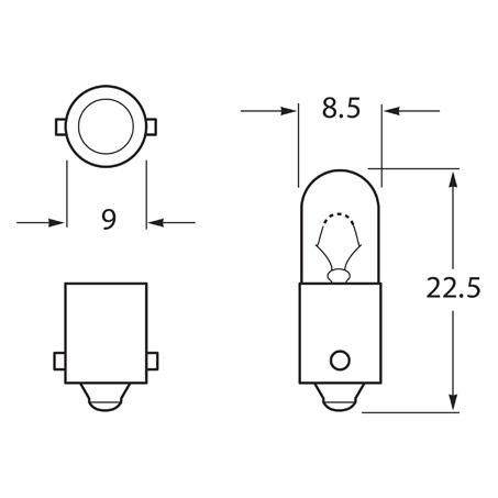 Hella Bayonet BA9s Xenon Globe 12V 6W HL126X