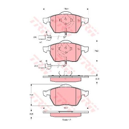 TRW Brake Pad Set Inc. Wear Sensor (DB1427/DB1404)