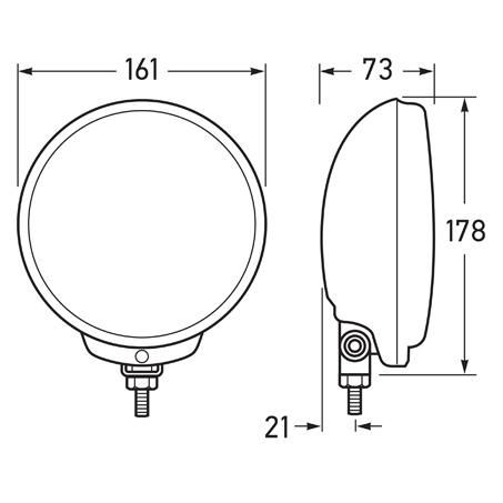 HELLA 12V Halogen Driving Light Round Spread Beam - Each 1325