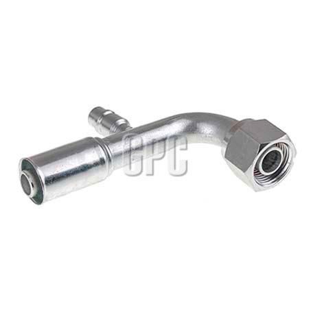 OEX Steel Fitting # 10 FOR - Reduced Beadlock #10 90 With R134a Port