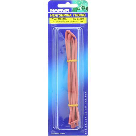 Narva HEAT SHRINK STANDARD RED ID: 3.2MM LENGTH: 1.2M