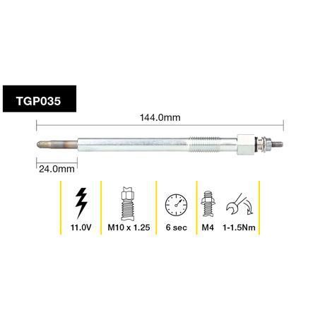 TRIDON GLOW PLUG 11.0V TGP035