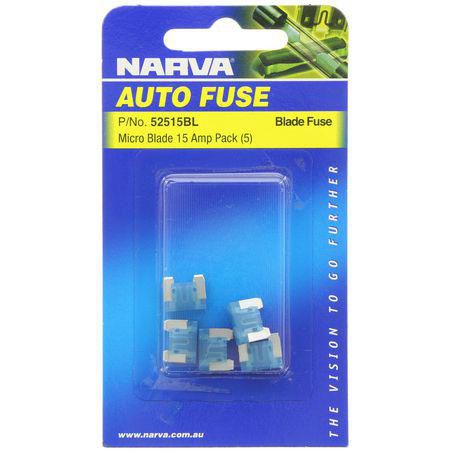 Narva Micro Blade Fuse 15A Cyan 5 Pce