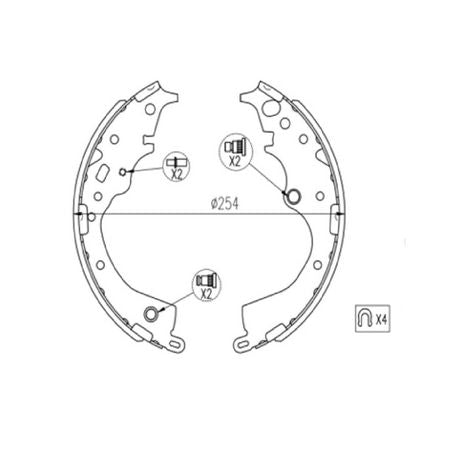 R1996C - RDA Ceramic Brake Shoe Set