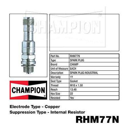 Champion Copper Plus Spark Plug RHM77N