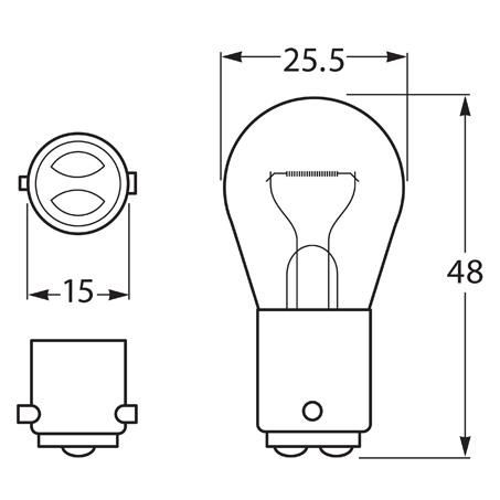 Hella Bayonet Globe 12V 21W Standard - 1 Pce FD1221