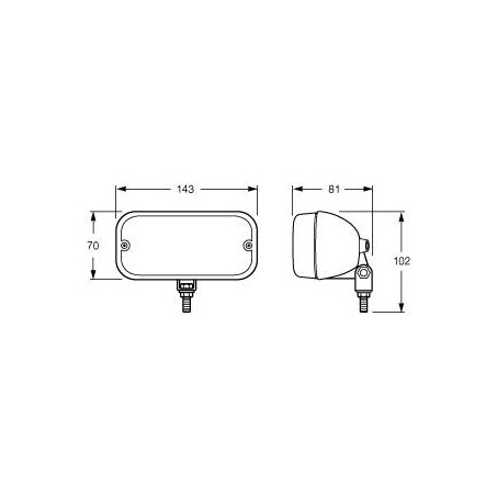 HELLA Day Time Running Light Incandescent  Rectangle Universal - Single 1000
