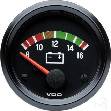VDO Voltmeter 8 to 16V 52mm Round Analogue 332030001
