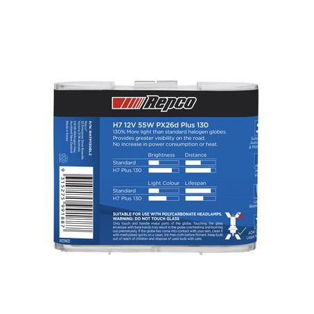 Repco H7 Headlight Bulb 12V 55W 130+ Bl RH7P130BL2