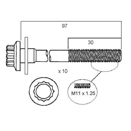 PERMASEAL Cylinder Head Bolt Set HBS072