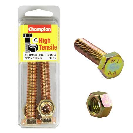 CHAMPION AUTO PARTS Champion Screw & Nut Pack M12 x 100 BM136