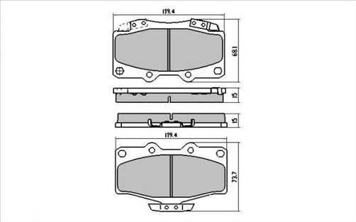 PROSELECT TOYOTA HILUX FRONT BRAKE PADS LN107 LN107 LN100 RN106 KZN130 KZN165 VZ