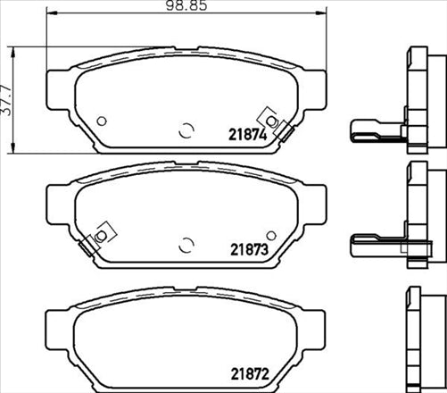 REAR DISC BRAKE PADS - MITSUBISHI LANCER CC,CE 92-04 DB1278XP