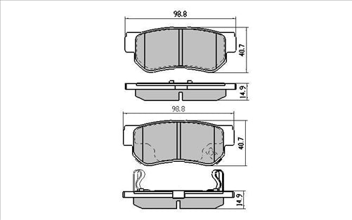 REAR DISC BRAKE PADS - HYUNDAI TERRACAN 01- DB1451 UC 074602UC