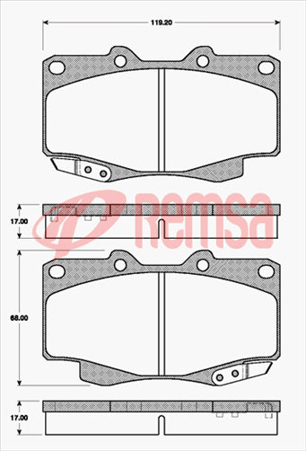Remsa DB1739 UC FRONT DISC BRAKE PADS - TOYOTA HILUX KUN2# 04-
