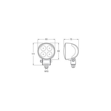 HELLA  LED Work Light Round 9 to 33V Flood Beam 1547LED