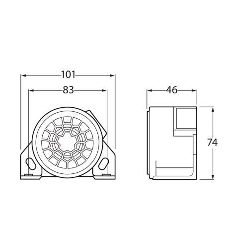 Hella Back Up Reverse Alarm 12v Or 24v 82-102 dB Self Adjusting Ip66 6013