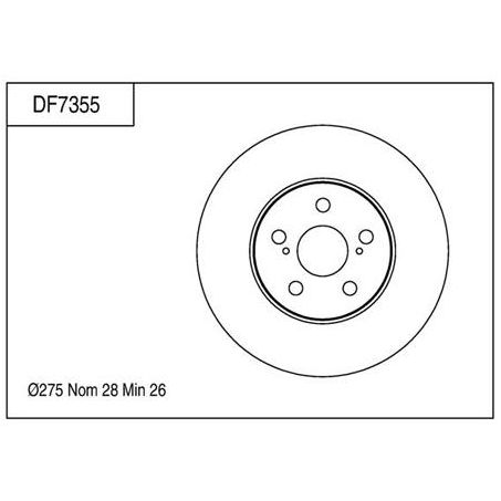 TRW Disc Brake Rotor 275mm x 26 Min