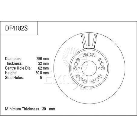TRW Disc Brake Rotor 296mm x 30 Min