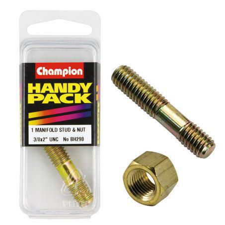 CHAMPION AUTO PARTS Champion Manifold Stud & Nut 3/8in. x 2in. UNC BH290