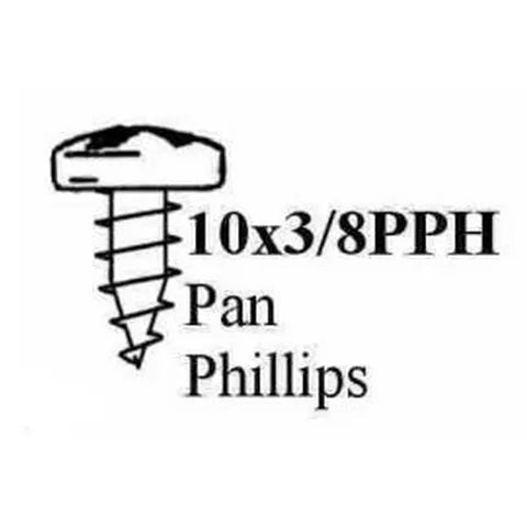 #10-24 x 3/8" Pan Head Phillips Sheet Metal Screw | Black Oxide | Box of 100
