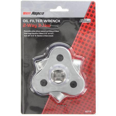 Repco Oil Filter Wrench 3 Jaw 2 Way RST176