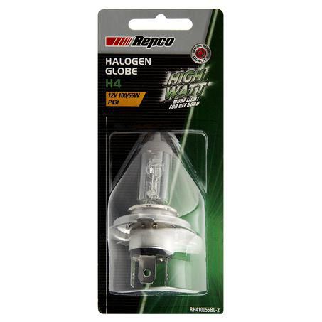 Repco H4 Headlight Bulb High Watt 100 55W P43T RH410055BL-2