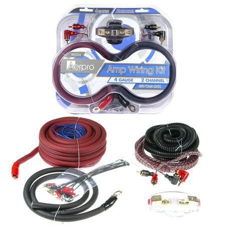Aerpro Amp Wiring Kit 2 Ch 4G 650W BSX204