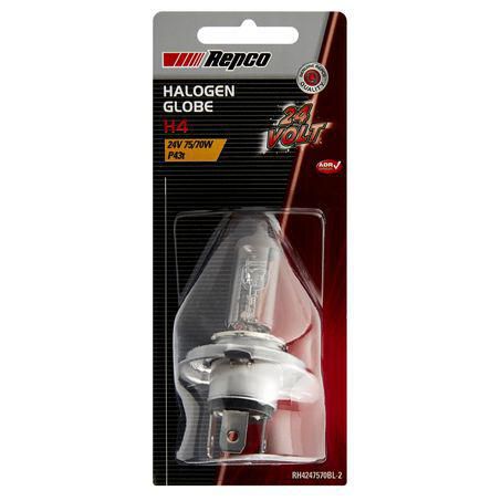 Repco H4 Headlight Bulb Standard 24V 75/70W P43T Bl RH4247570BL-2