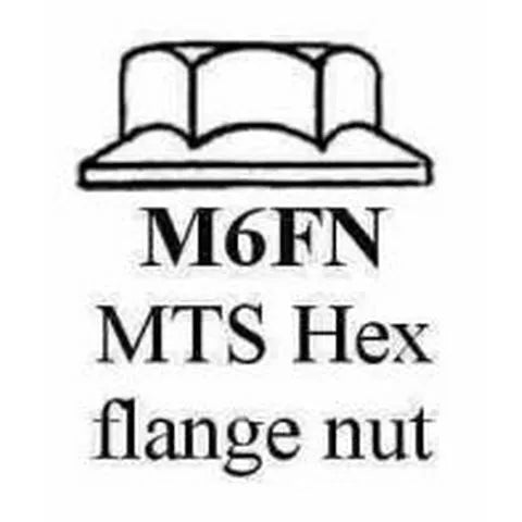 M6 Flange Nuts Bag of 100 | Flanged Hex Nuts with Washer Base