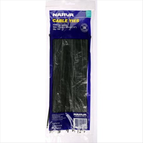 Narva NYLON CABLE TIES 4.8MM X 300MM 100 PCE