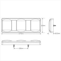 LED AUTO LAMPS Multi Volt MaxiLED Rear Combination With Grey Housing And Base