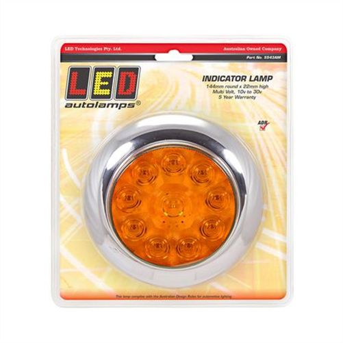 LED AUTO LAMPS LED Autolamps 12/24V Indicator Amber Round