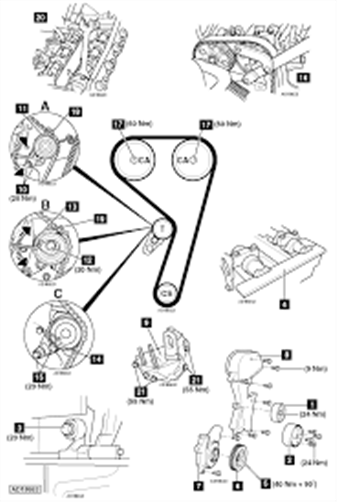Ford Timing Belt Kit Ford Fiesta Focus 1600cc w/o seals