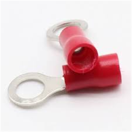 TINKR CRIMP 1/4 RING TERMINAL RED (PKT20)