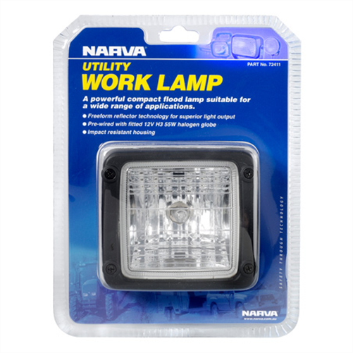 Narva Work Lamp, Free Form, Long Range Flood Beam, 111 x 123mm