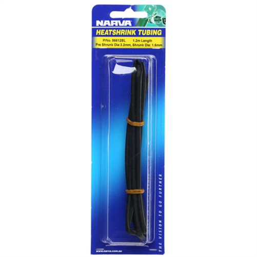 Narva HEAT SHRINK STANDARD BLACK ID: 3.2MM LENGTH: 1.2M