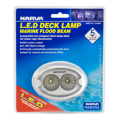Narva 9-64 Volt L.E.D Work Lamp Flood Beam, White - 550 Lumens
