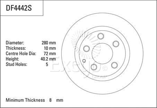 TRW Disc Brake Rotor 280mm x 8 Min