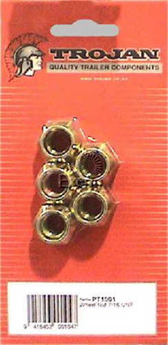 TROJAN Wheel Nuts 7/16 inch - 5PK