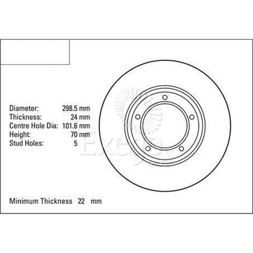 DBA FRONT BRAKE ROTOR LAND ROVER RANGE ROVER 1990-1994 VENTED