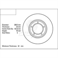 DBA FRONT BRAKE ROTOR LAND ROVER RANGE ROVER 1990-1994 VENTED